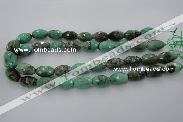 CAG7884 15.5 inches 15*20mm faceted rice grass agate beads