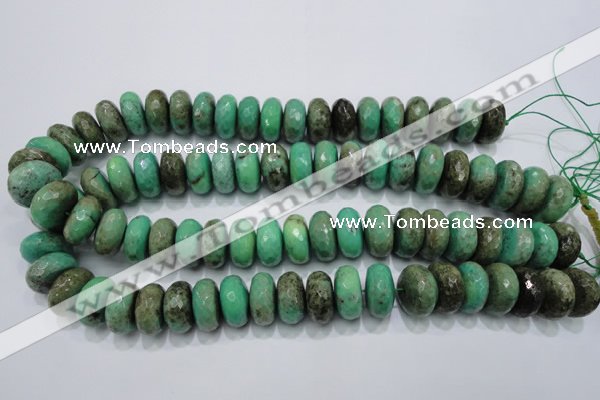 CAG7889 15.5 inches 12*16mm faceted rondelle grass agate beads