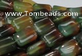 CAG790 15.5 inches 10*14mm rectangle rainbow agate gemstone beads