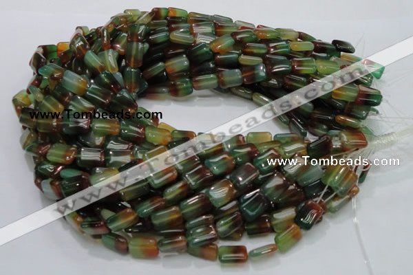 CAG790 15.5 inches 10*14mm rectangle rainbow agate gemstone beads