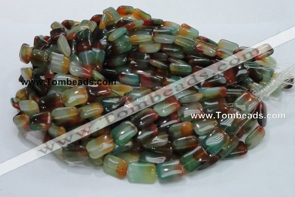 CAG791 15.5 inches 13*18mm rectangle rainbow agate gemstone beads