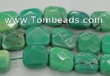 CAG7910 15.5 inches 10*10mm faceted square grass agate beads