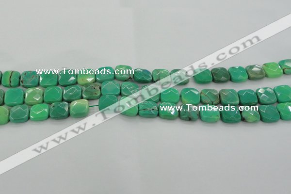 CAG7911 15.5 inches 12*12mm faceted square grass agate beads