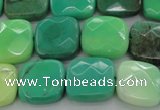 CAG7912 15.5 inches 14*14mm faceted square grass agate beads