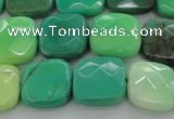 CAG7913 15.5 inches 15*15mm faceted square grass agate beads