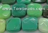 CAG7915 15.5 inches 18*18mm faceted square grass agate beads