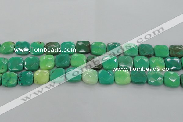 CAG7915 15.5 inches 18*18mm faceted square grass agate beads