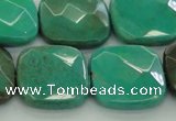 CAG7917 15.5 inches 25*25mm faceted square grass agate beads