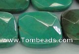 CAG7919 15.5 inches 35*35mm faceted square grass agate beads