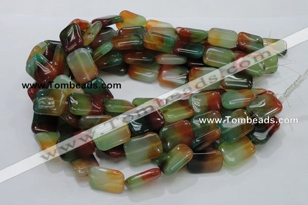 CAG792 15.5 inches 18*25mm rectangle rainbow agate gemstone beads