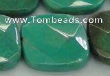 CAG7920 15.5 inches 40*40mm faceted square grass agate beads