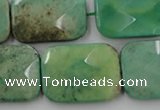 CAG7926 15.5 inches 18*25mm faceted rectangle grass agate beads