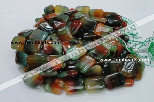 CAG793 15.5 inches 22*30mm rectangle rainbow agate gemstone beads