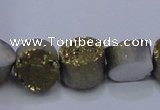 CAG7930 7.5 inches 10mm flat round plated white druzy agate beads