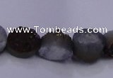 CAG7948 7.5 inches 8*10mm oval plated white druzy agate beads