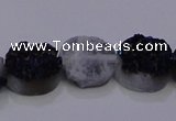 CAG7951 7.5 inches 8*10mm oval plated white druzy agate beads