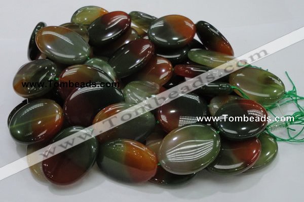 CAG797 15.5 inches 30*40mm oval rainbow agate gemstone beads