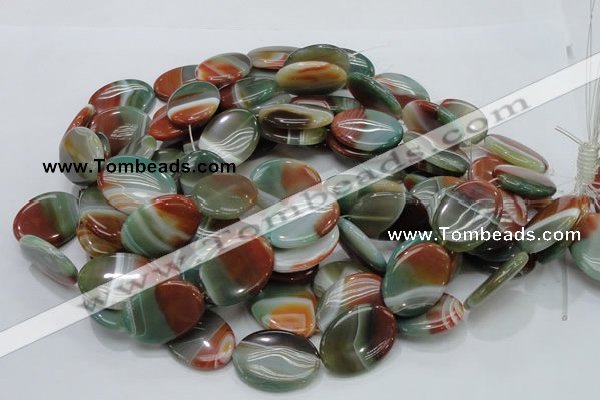 CAG800 15.5 inches 20*30mm oval rainbow agate gemstone beads