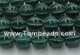 CAG8005 15.5 inches 8mm carved round green agate beads