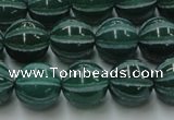 CAG8007 15.5 inches 12mm carved round green agate beads