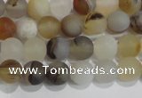 CAG8010 15.5 inches 4mm round matte Montana agate gemstone beads