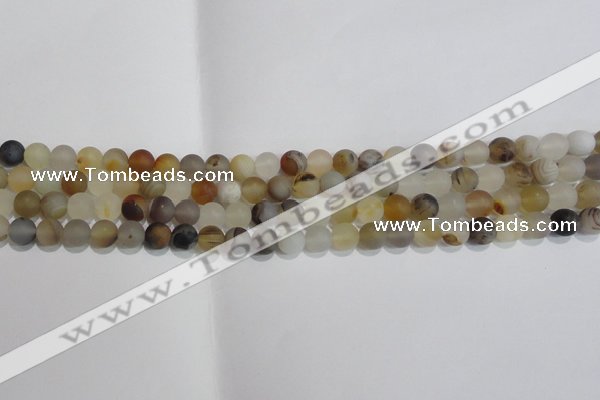 CAG8010 15.5 inches 4mm round matte Montana agate gemstone beads