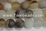 CAG8011 15.5 inches 6mm round matte Montana agate gemstone beads