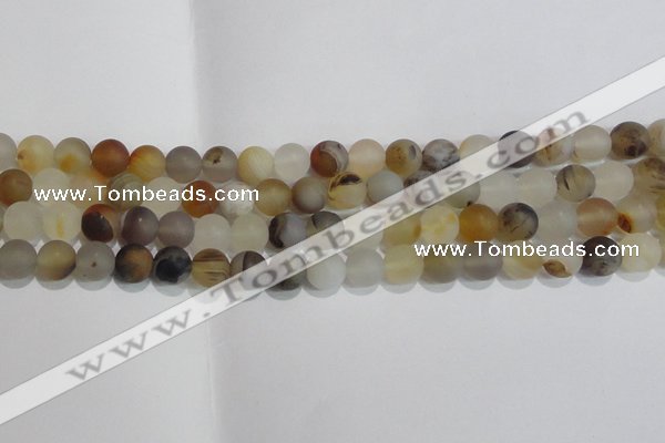 CAG8012 15.5 inches 8mm round matte Montana agate gemstone beads