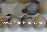 CAG8015 15.5 inches 12mm round matte Montana agate gemstone beads