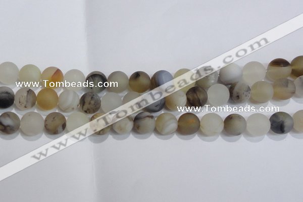 CAG8015 15.5 inches 12mm round matte Montana agate gemstone beads