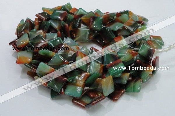 CAG804 15.5 inches 20*20mm diamond rainbow agate gemstone beads