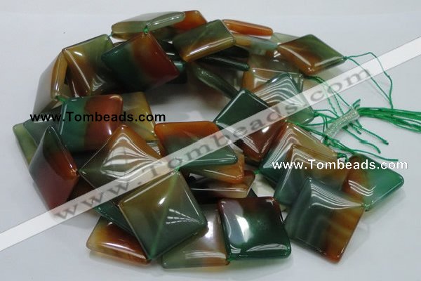 CAG805 15.5 inches 30*30mm diamond rainbow agate gemstone beads