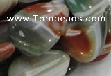 CAG808 15.5 inches 22*30mm flat teardrop rainbow agate gemstone beads