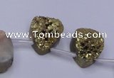 CAG8113 Top drilled 12*16mm teardrop glod plated druzy agate beads