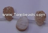 CAG8121 Top drilled 15*20mm teardrop champagne plated druzy agate beads