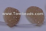 CAG8131 Top drilled 18*25mm teardrop champagne plated druzy agate beads