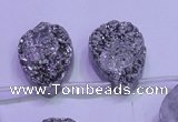 CAG8132 Top drilled 18*25mm teardrop silver plated druzy agate beads