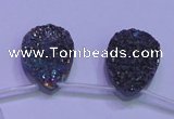 CAG8134 Top drilled 18*25mm teardrop rainbow plated druzy agate beads