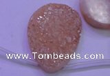 CAG8141 Top drilled 30*40mm teardrop champagne plated druzy agate beads