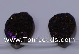 CAG8145 Top drilled 30*40mm teardrop purple plated druzy agate beads