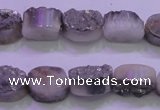 CAG8152 7.5 inches 10*14mm oval silver plated druzy agate beads