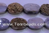 CAG8163 7.5 inches 12*16mm oval glod plated druzy agate beads