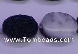 CAG8196 7.5 inches 18*25mm oval blue plated druzy agate beads