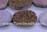 CAG8203 7.5 inches 20*30mm oval glod plated druzy agate beads