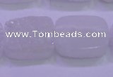CAG8250 Top drilled 18*25mm rectangle white plated druzy agate beads