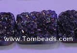 CAG8264 Top drilled 20*30mm rectangle rainbow plated druzy agate beads