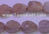 CAG8281 7.5 inches 12*16mm teardrop champagne plated druzy agate beads