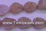 CAG8291 7.5 inches 13*18mm teardrop champagne plated druzy agate beads