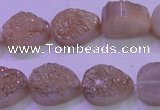 CAG8301 7.5 inches 15*20mm teardrop champagne plated druzy agate beads