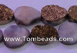 CAG8303 7.5 inches 15*20mm teardrop gold plated druzy agate beads